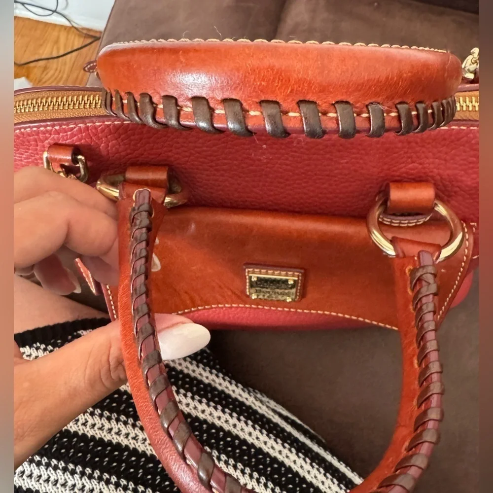 Dooney & Bourke Red Satchel with Gold Hardware